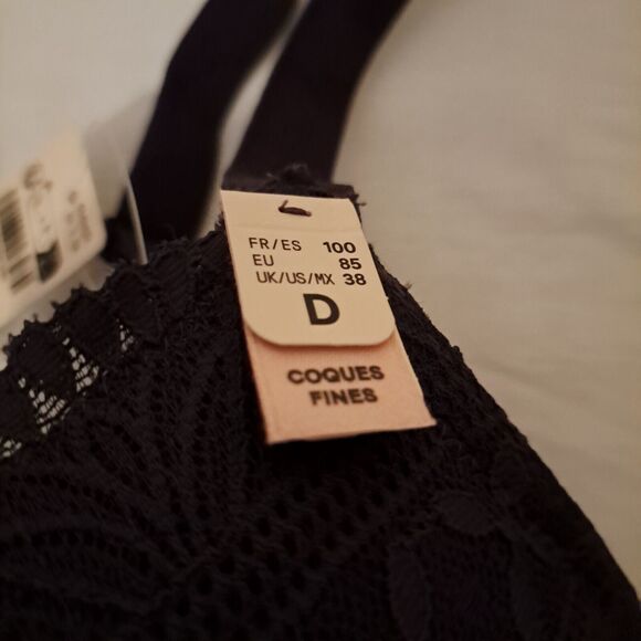 Etam IDOLE Bra No.4 Classique Lightly Lined Demi Bra Anthracite‎ 38D - Picture 11 of 16